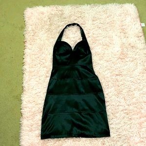 Black bodycon halter dress